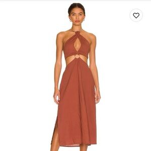 We Wore What Brown Halter Dress